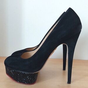 Charlotte Olympia high heel suede shoes